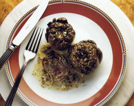 Alcachofas al horno con vinagreta