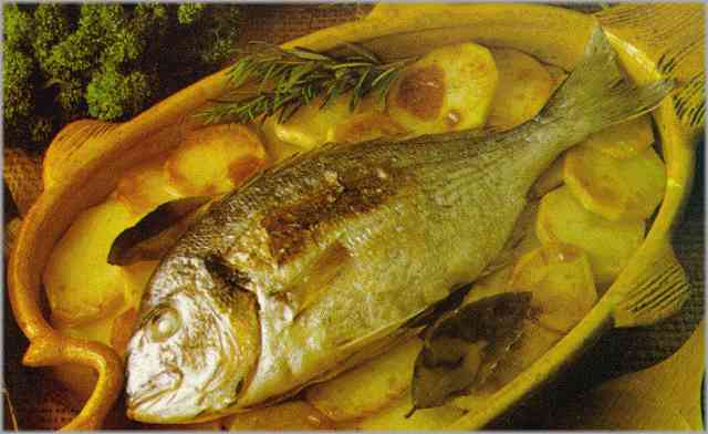 Dorada con champiñones
