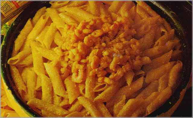 Macarrones con gambas