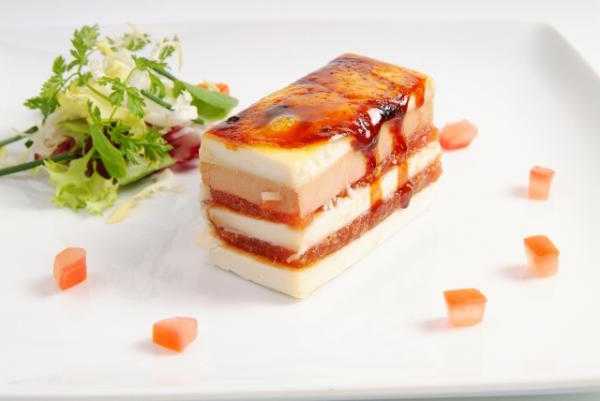 Milhojas de queso fresco y membrillo