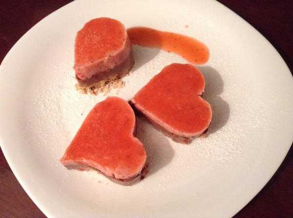 Mousse de fresa con chocolate