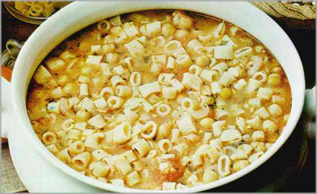 Pasta y garbanzos