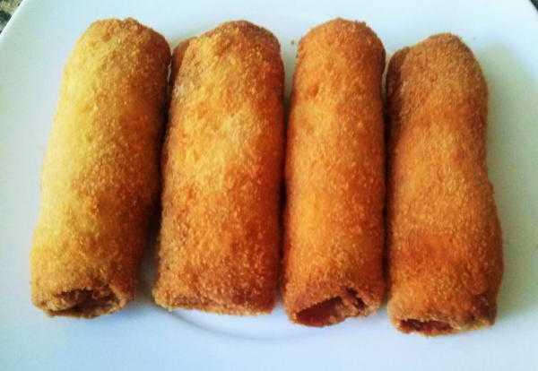 Rollitos de jamón con arroz