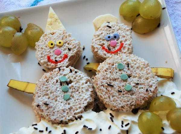 Sándwich de navidad - muñeco de nieve