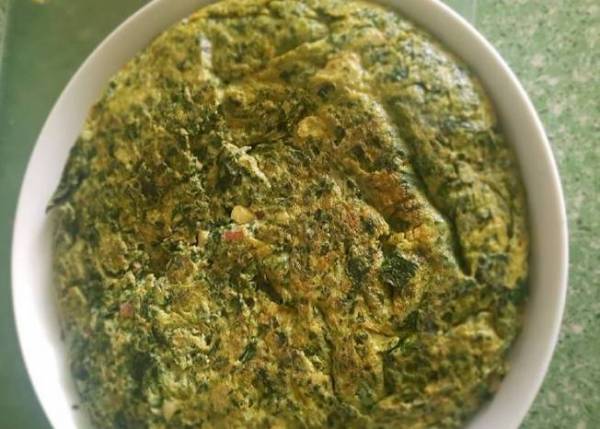 Tortilla de espinacas con jamón