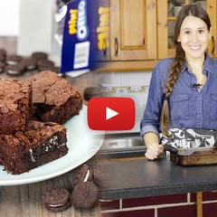 Brownie vegano con Oreo