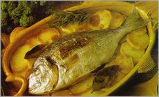 Dorada con champiñones