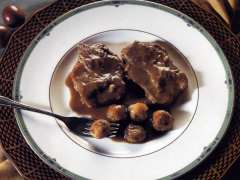 Filetes de cerdo con castañas glaseadas