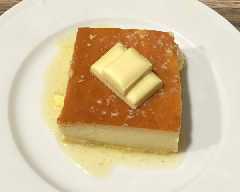 Flan de chocolate blanco