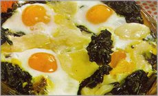 Huevos con espinacas