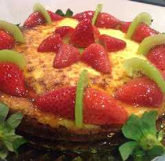 Tarta de queso con fresas