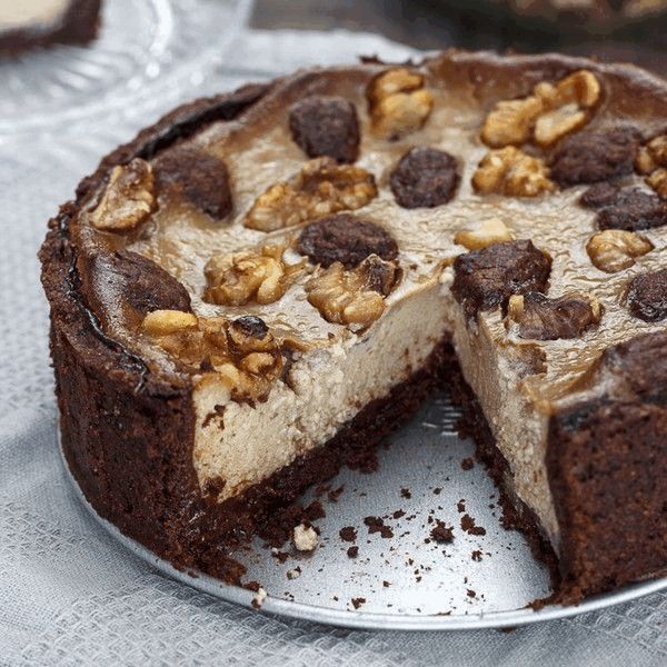 Cheesecake vegana de chocolate y nueces