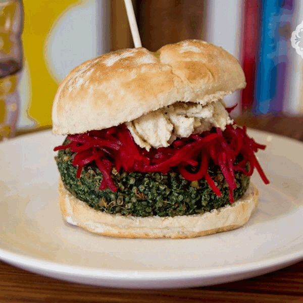 Hamburguesa de quinoa y espinacas