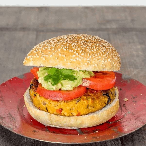 Hamburguesa vegana de garbanzos y tofu